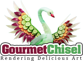 Gourmet Chisel — carved fruit and vegetable swan